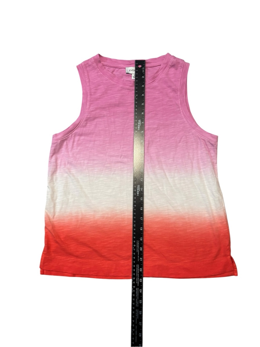 Evereve Ombre Sleeveless Muscle Tank Top NWT Size Small Pink White Coral Red - Picture 4 of 9